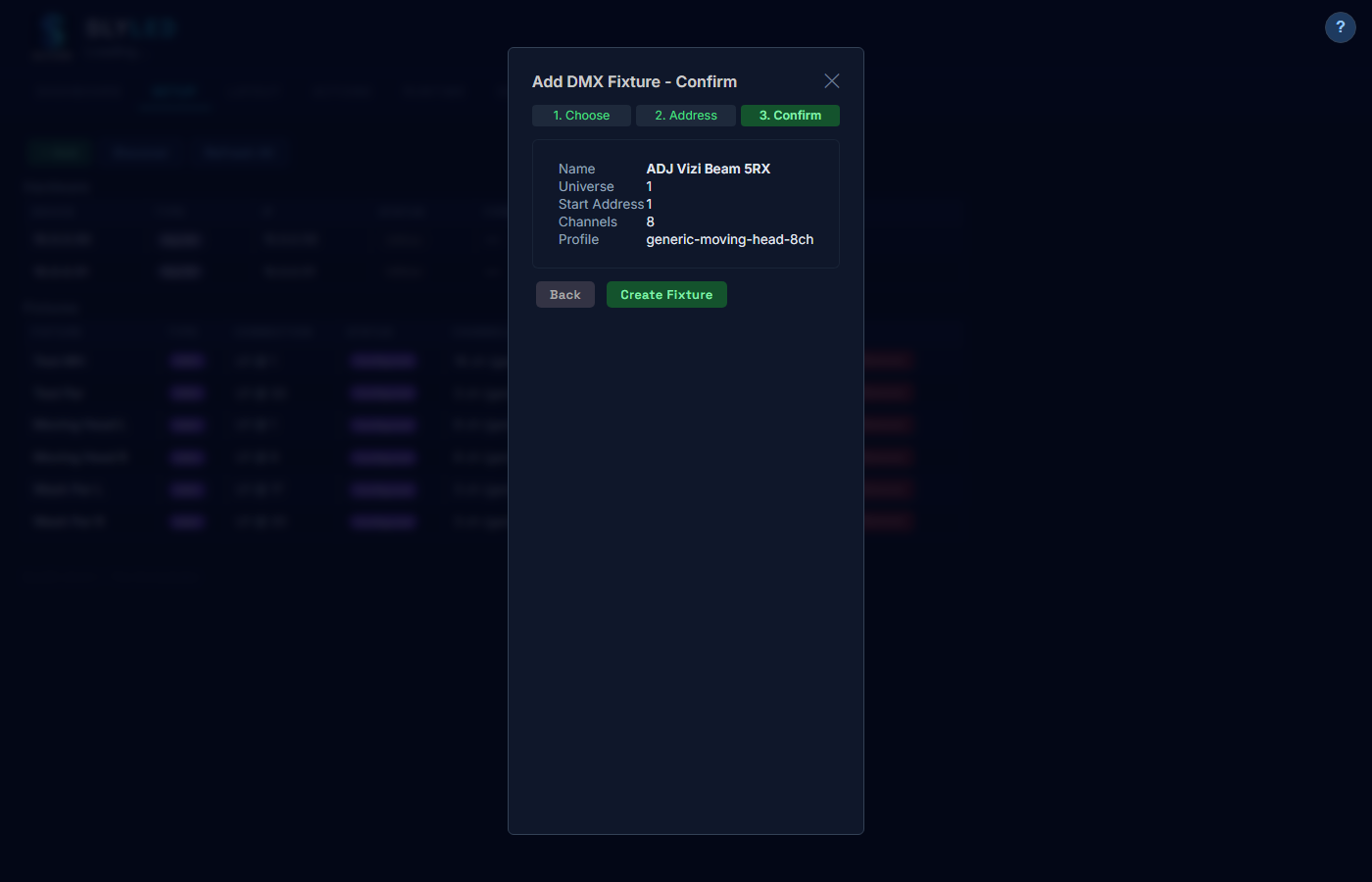 DMX Wizard — Confirm