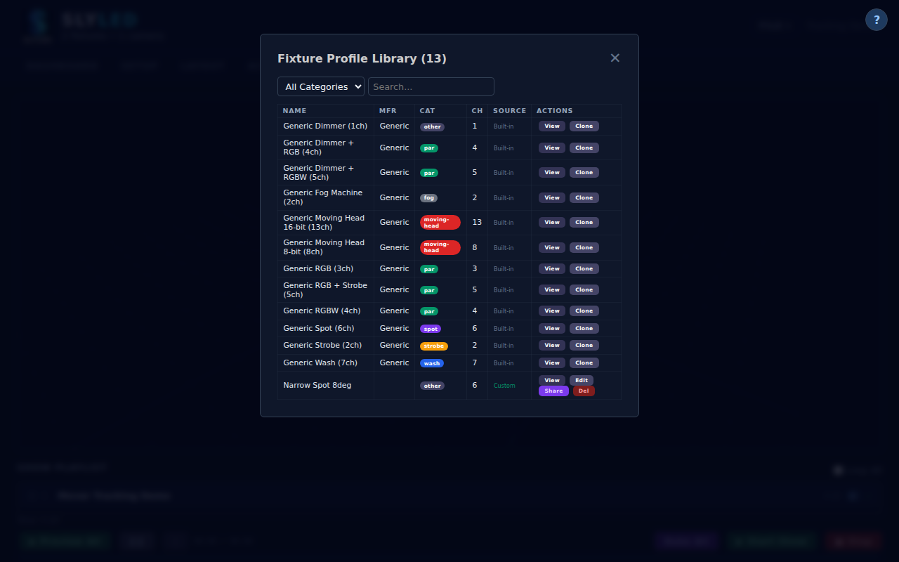 T=10s — full tracking, all fixtures locked
