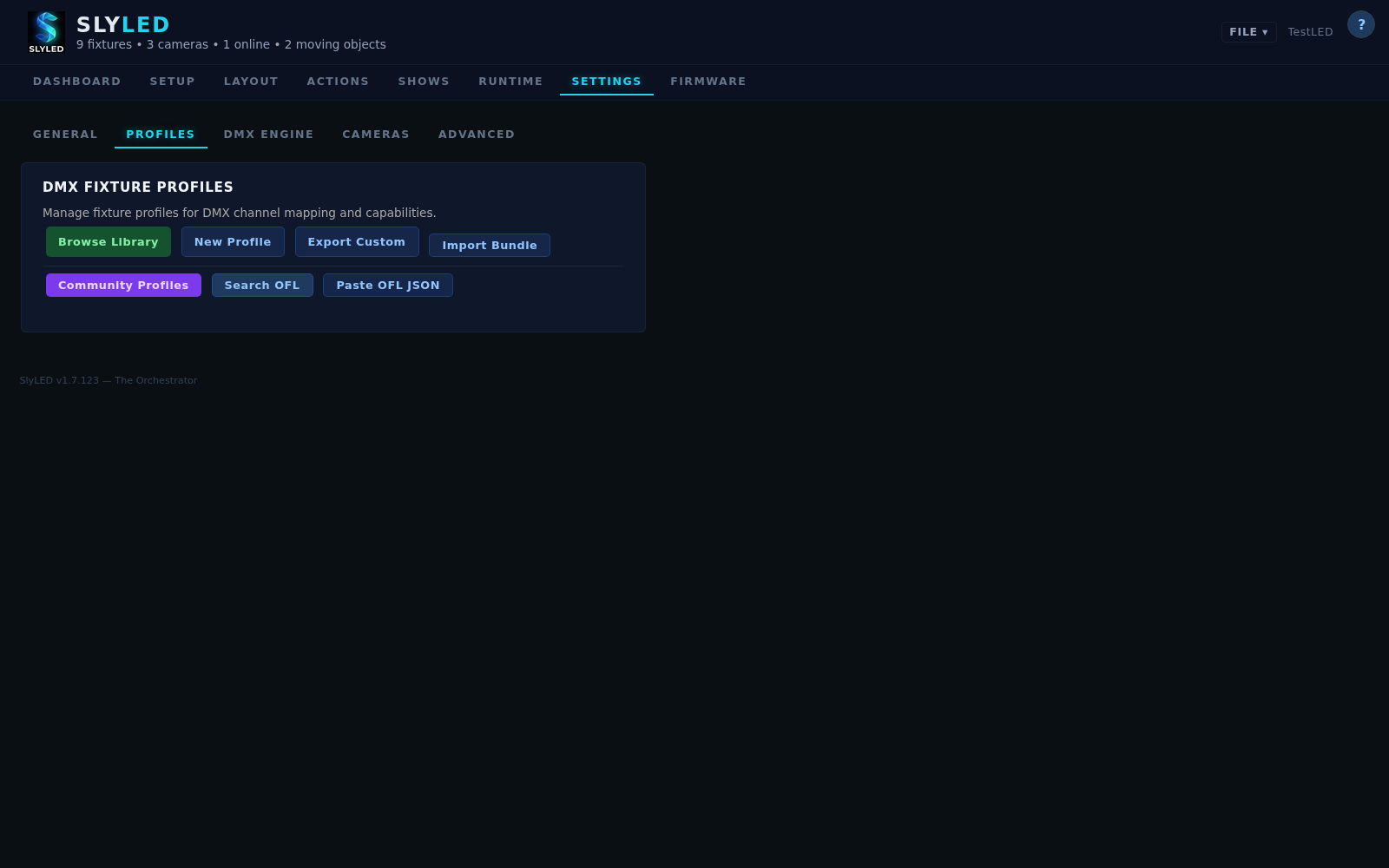 Profile library management (import, export, update)